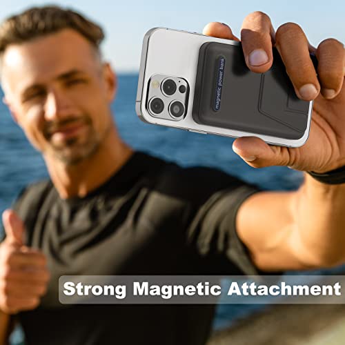 Magnetic Power Bank 10000mAh, AOGUERBE Wireless Portable Charger, Mag-safe Battery Pack Powerbank with stand Fast Charging USB-C Compatible with MagSafe for iPhone 15/14/13/12/Pro/Pro Max