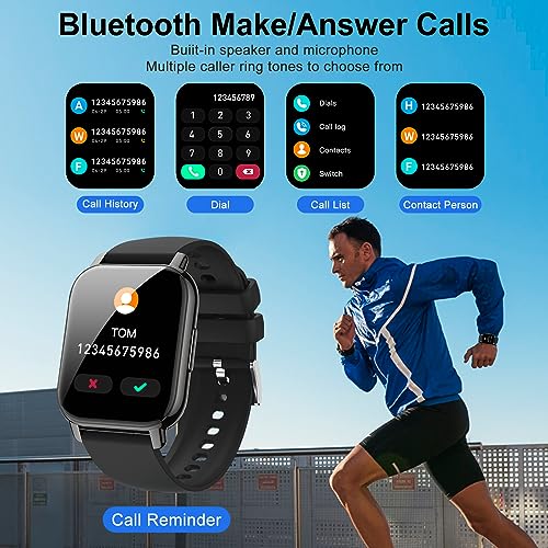 Smart Watch for Men Women, Fitness Tracker 1.85" Touch Screen Fitness Watch with Heart Rate Sleep Monitor, Answer/Make Calls, 100+Sports, IP68 Waterproof, Pedometer Activity Trackers for iOS Android