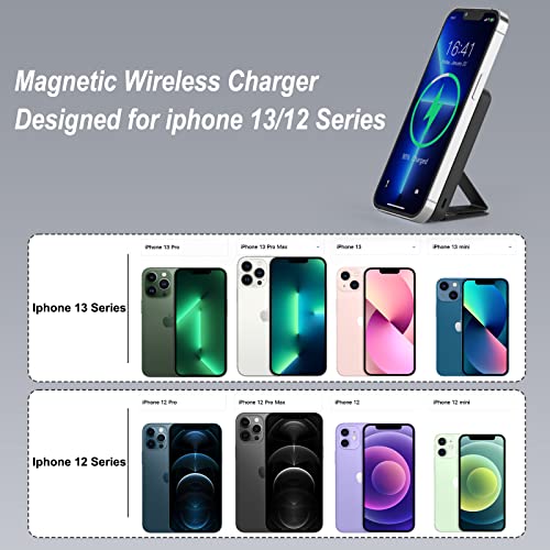 Magnetic Power Bank 10000mAh, AOGUERBE Wireless Portable Charger, Mag-safe Battery Pack Powerbank with stand Fast Charging USB-C Compatible with MagSafe for iPhone 15/14/13/12/Pro/Pro Max