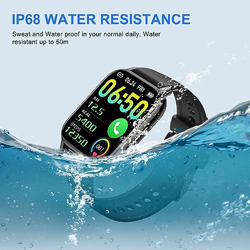 Smart Watch for Men Women, Fitness Tracker 1.85" Touch Screen Fitness Watch with Heart Rate Sleep Monitor, Answer/Make Calls, 100+Sports, IP68 Waterproof, Pedometer Activity Trackers for iOS Android