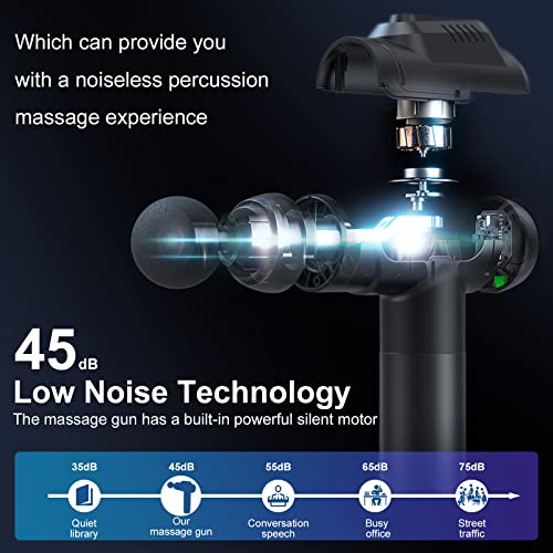 Massage Gun Deep Tissue, 99 Speeds Powerful Percussion Muscle Massager with 6 Massage Heads, Quiet Handheld Neck Back Massager for Muscle Pain Relief Fitness Recovery Body Shaping, Gifts for Men